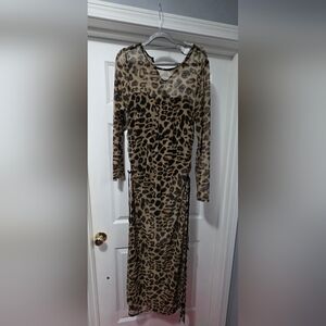 Liliana Leopard Print Long Sleeve Dress